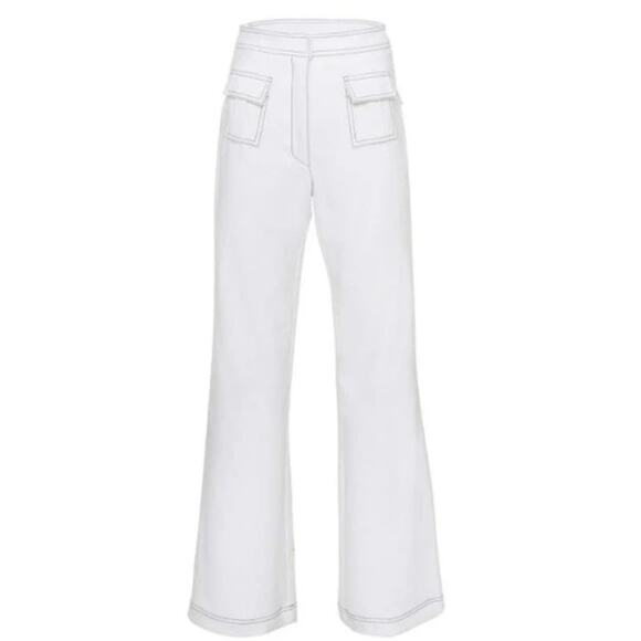 MARIA ISABEL CEPEDA Color Block Pants White/Red sz2 - Picture 2 of 10